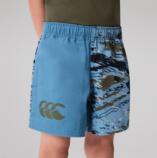 Canterbury Kids Force Harlequin Drill Short - Provincial Blue