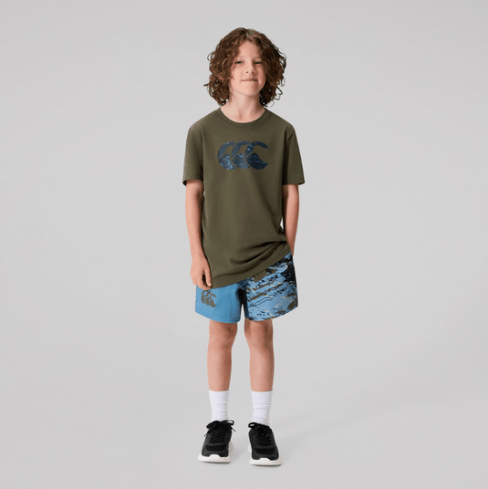 Canterbury Kids Force Harlequin Drill Short - Provincial Blue