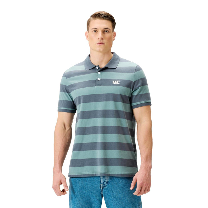 Load image into Gallery viewer, Canterbury Mens Fundamentals Stripe Polo - Stormy Sea
