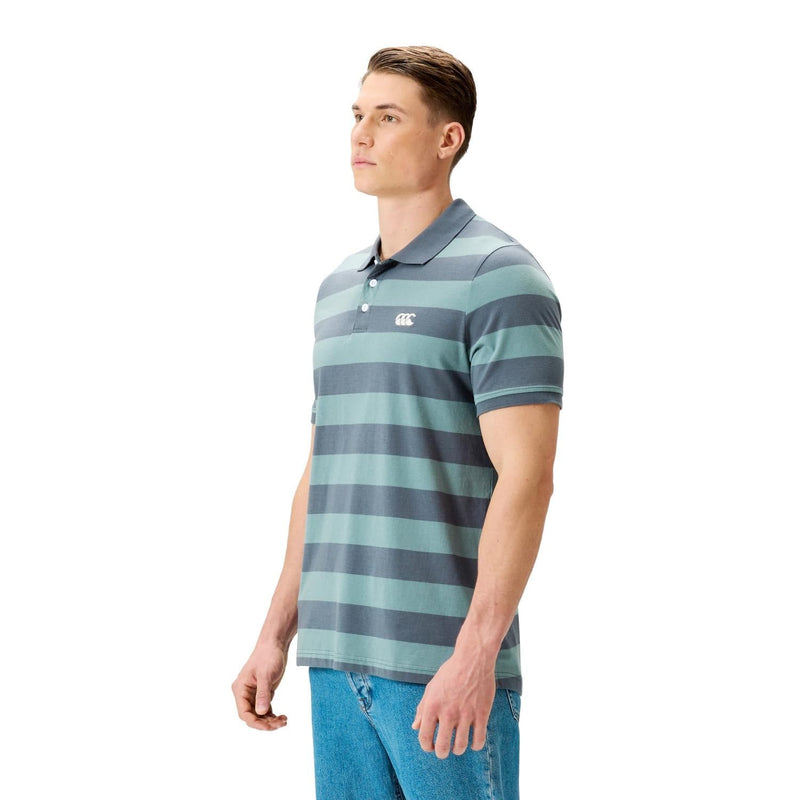 Load image into Gallery viewer, Canterbury Mens Fundamentals Stripe Polo - Stormy Sea
