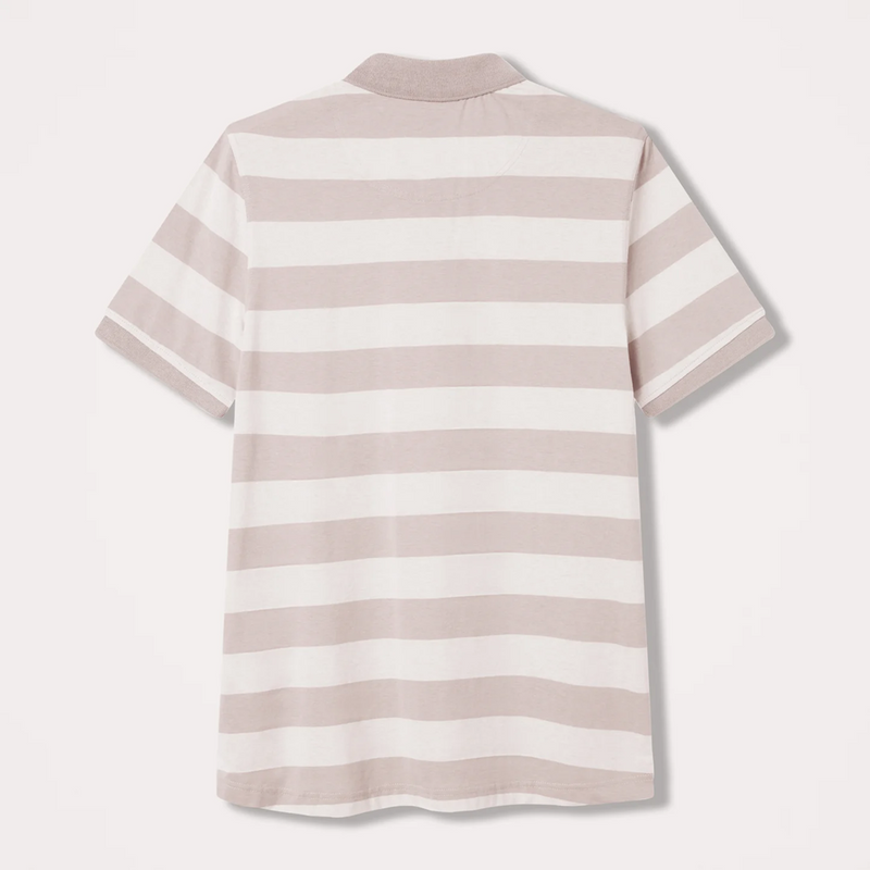 Load image into Gallery viewer, Canterbury Mens Yarn Stripe Polo - Moonbeam Grey/Simply Taupe
