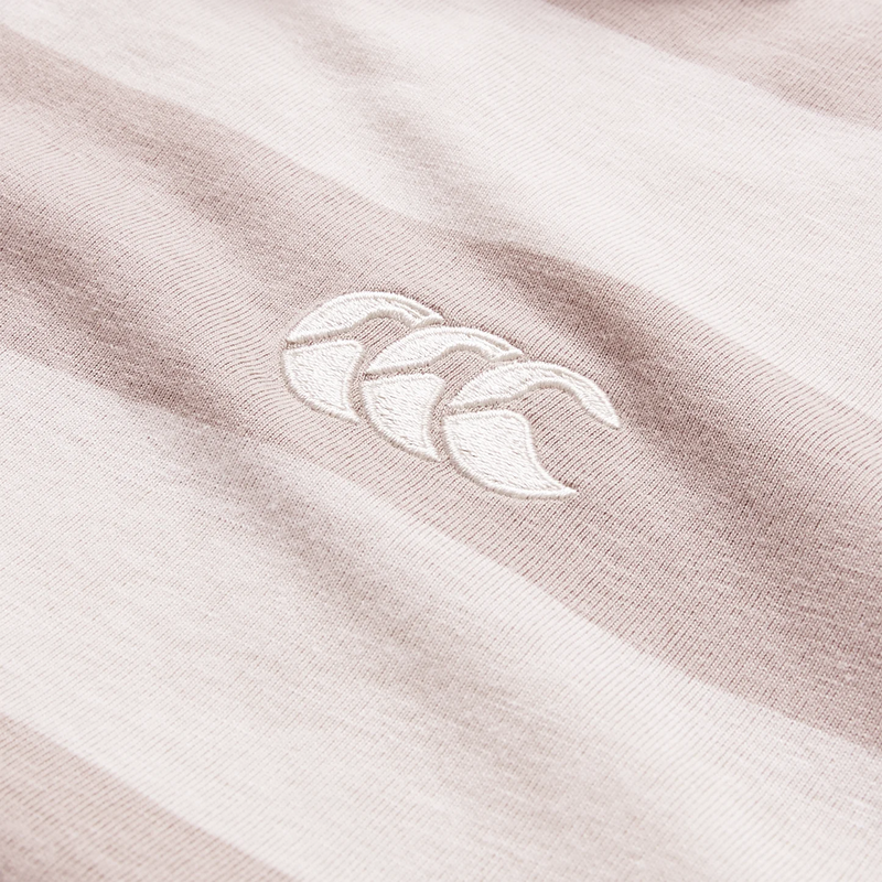 Load image into Gallery viewer, Canterbury Mens Yarn Stripe Polo - Moonbeam Grey/Simply Taupe
