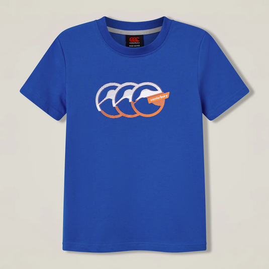 Canterbury Kids Fundamental T-Shirt - Daphne Blue/White