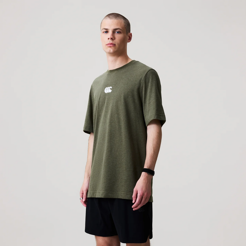Load image into Gallery viewer, Canterbury Mens Tempo+ Training Tee - Khaki Marl/White

