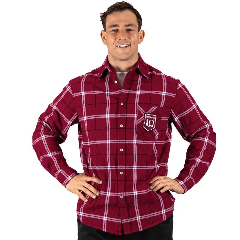 Load image into Gallery viewer, NRL Mens &#39;Mustang&#39; Flannel Shirt - QLD State Of Origin
