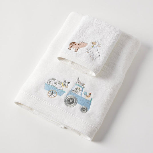 Pilbeam Jiggle & Giggle Farm Fun Bath Towel & Face Washer in Organza Bag