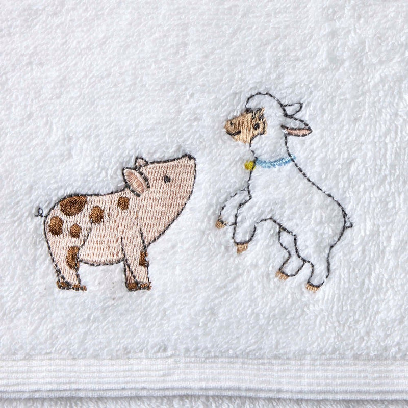 Load image into Gallery viewer, Pilbeam Jiggle &amp; Giggle Farm Fun Bath Towel &amp; Face Washer in Organza Bag
