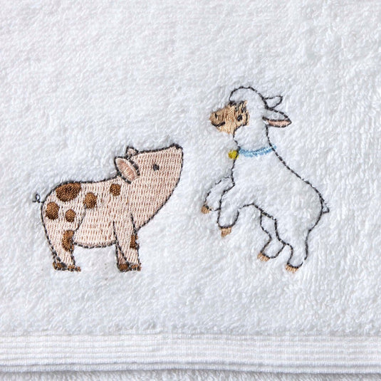 Pilbeam Jiggle & Giggle Farm Fun Bath Towel & Face Washer in Organza Bag