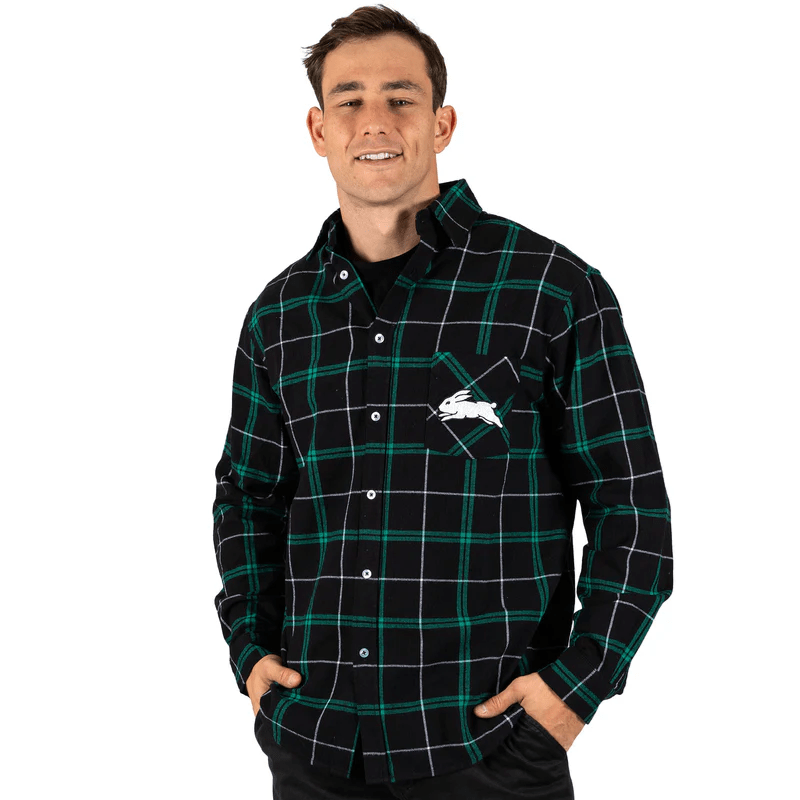 Load image into Gallery viewer, NRL Mens &#39;Mustang&#39; Flannel Shirt - Rabbitohs
