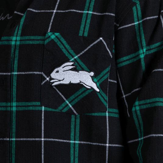 NRL Mens 'Mustang' Flannel Shirt - Rabbitohs