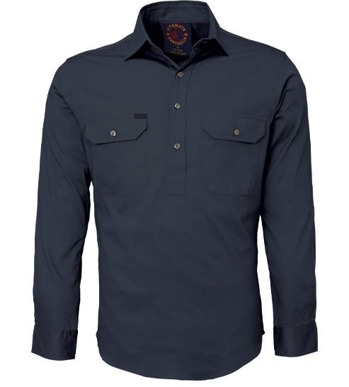 Ritemate Mens Closed Front Long-Sleeve Shirt