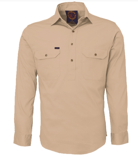 Ritemate Mens Closed Front Long-Sleeve Shirt