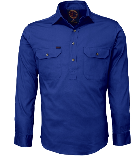 Ritemate Mens Closed Front Long-Sleeve Shirt