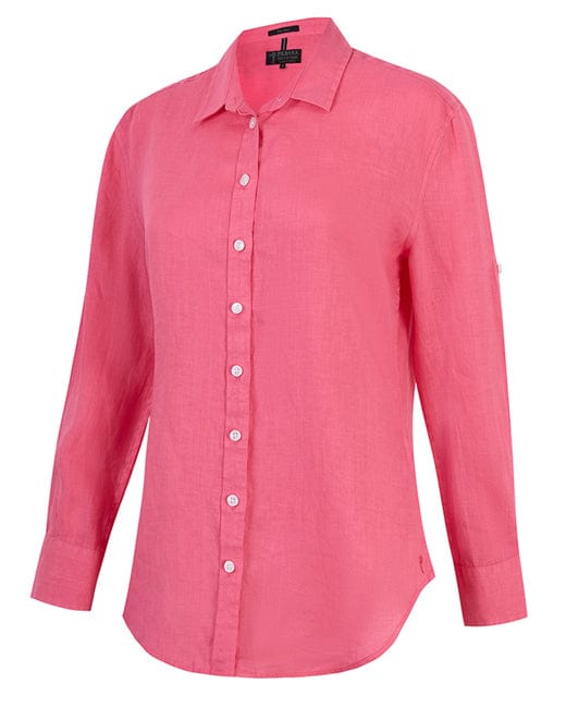 Pilbara Collection Womens Florence Classic Linen Shirt - Lipstick