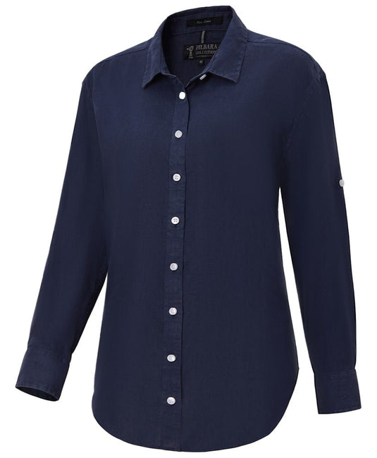Pilbara Womens Florence Classic Linen Shirt - Navy