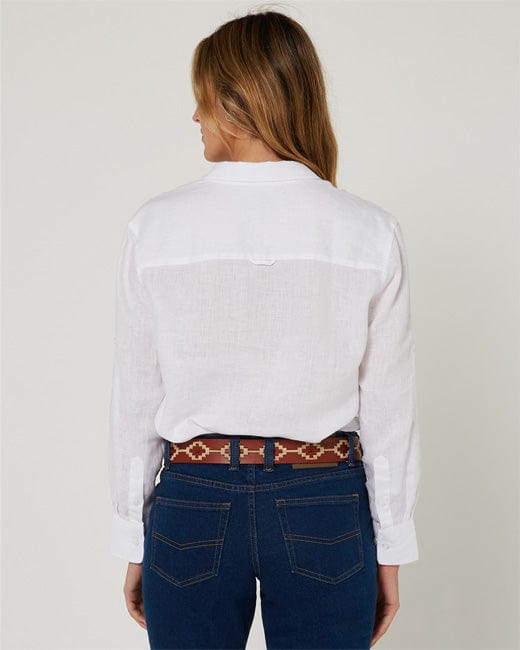 Pilbara Collection Womens Florence Classic Linen Shirt - White