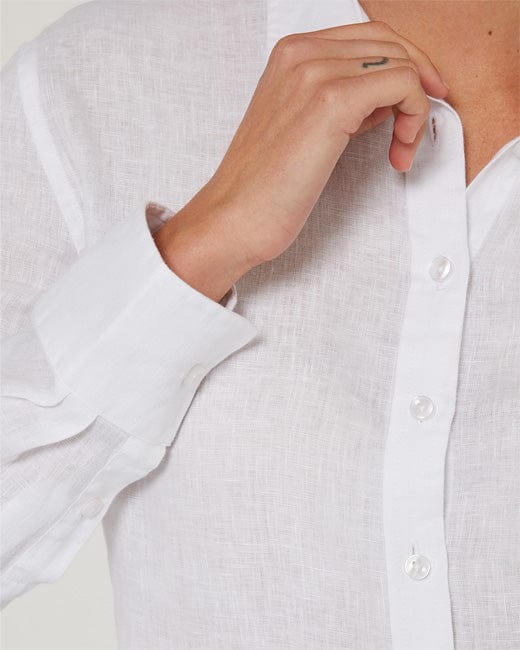 Load image into Gallery viewer, Pilbara Collection Womens Florence Classic Linen Shirt - White
