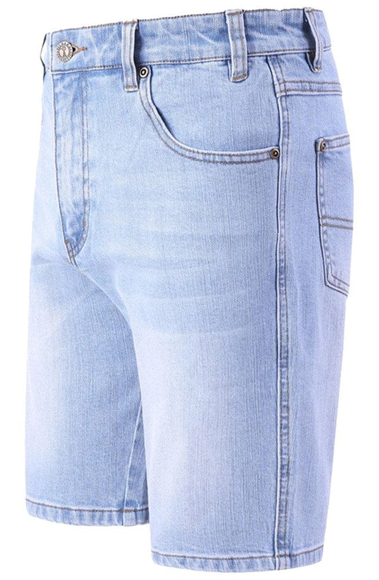 Pilbara Mens Stretch Denim Jean Shorts - Acid Wash