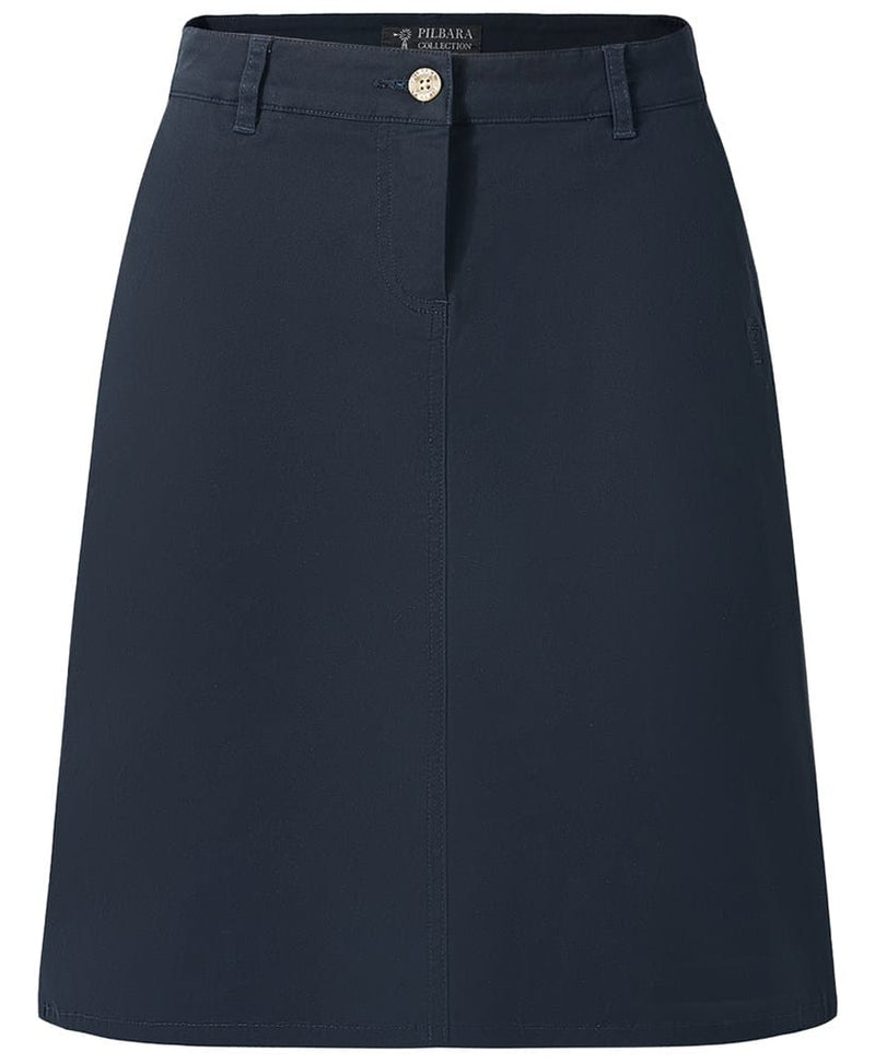 Load image into Gallery viewer, Pilbara Womens Daphne Chino A-Line Skirt - Ink Navy
