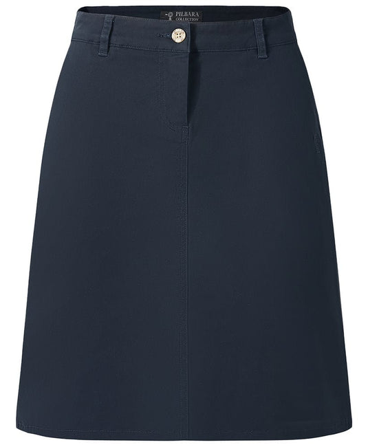 Pilbara Womens Daphne Chino A-Line Skirt - Ink Navy