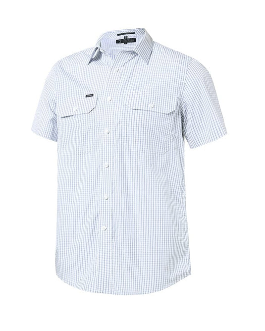 Pilbara Mens Check Dual Pocket Short Sleeve Shirt