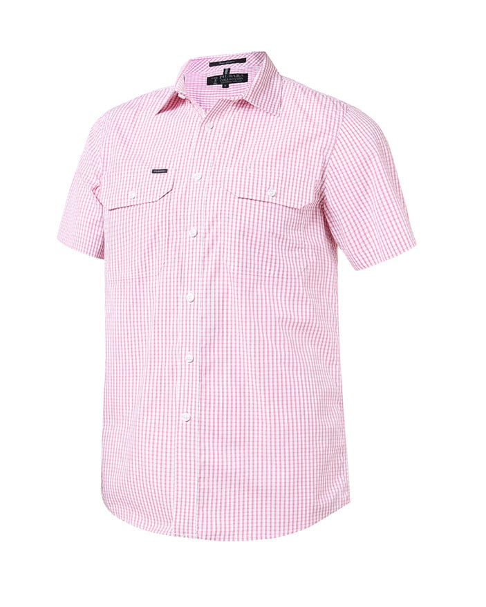 Load image into Gallery viewer, Pilbara Mens Check Dual Pocket Short Sleeve Shirt
