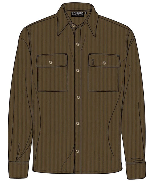 Pilbara Mens Corduroy Shacket - Chestnut