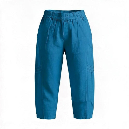 E.Talia Womens Linen Comfort 3/4 Pants