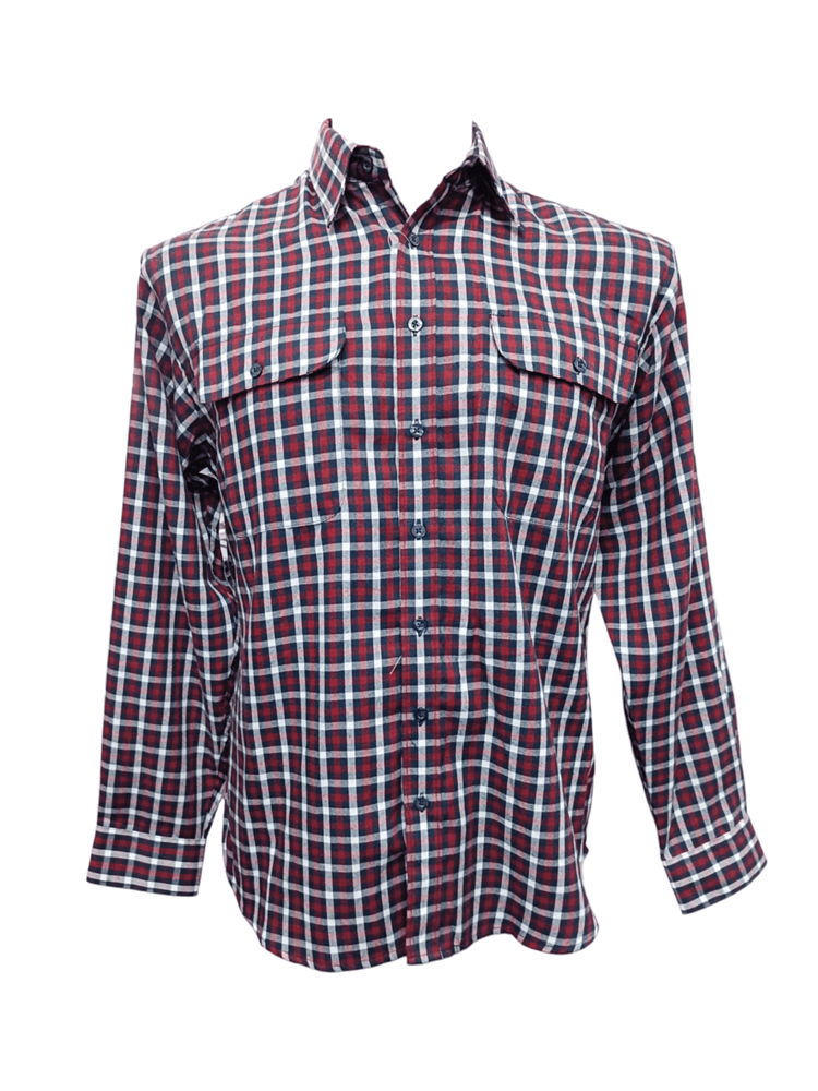 Load image into Gallery viewer, Bisley Mens Long Sleeve Brushed Cotton Shirt - Red Check
