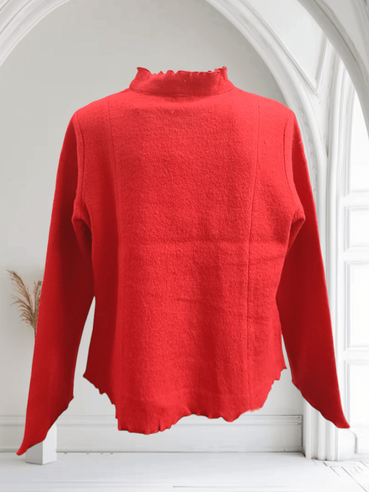 Load image into Gallery viewer, See Saw Womens 100% Boiled Wool Ruffle Trim Jacket
