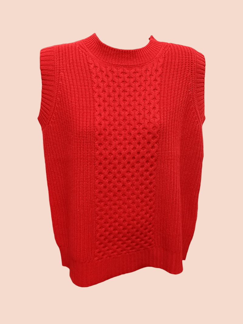 Load image into Gallery viewer, See Saw Womens 100% Luxe Merino Wool Cable Vest
