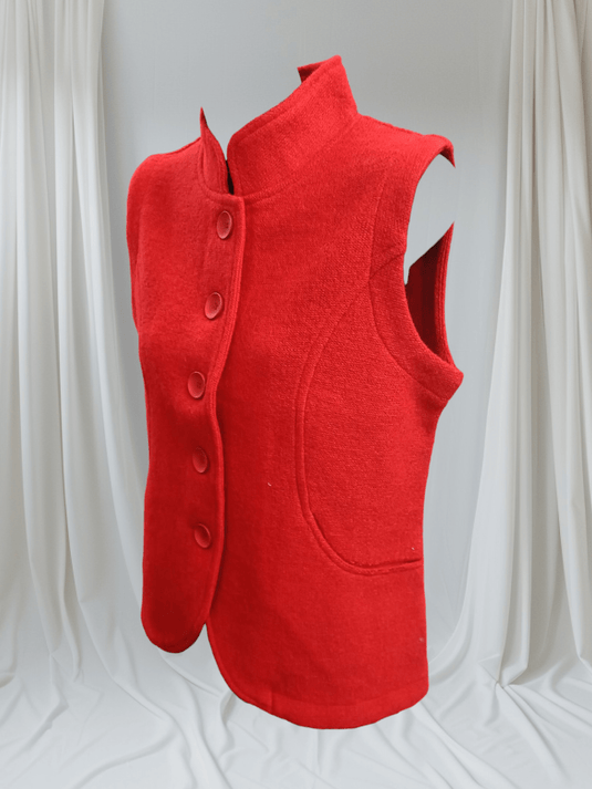 See Saw Womens 100% Boiled Wool High Collar Vest