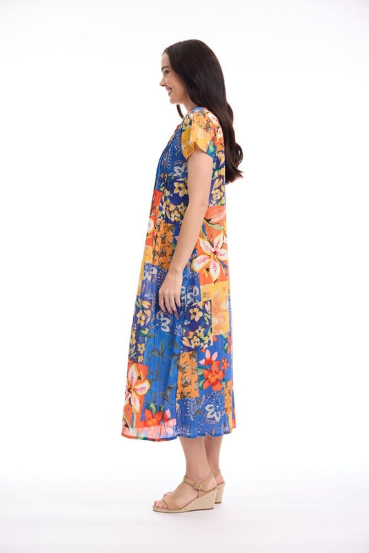 Orientique Womens Rousilion Dress Maxi Pleated