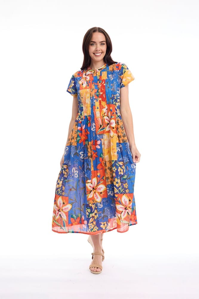 Load image into Gallery viewer, Orientique Womens Rousilion Dress Maxi Pleated
