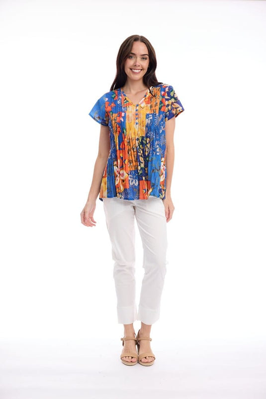Orientique Womens Rousilion Top Pleated