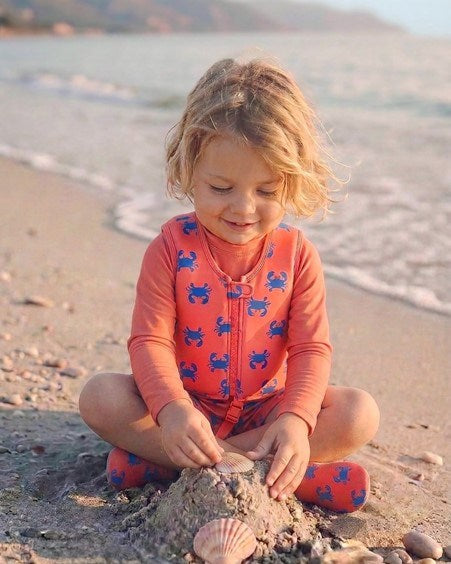 Load image into Gallery viewer, Toshi Kids Swim Float Vest - Pirate Mud Crabs
