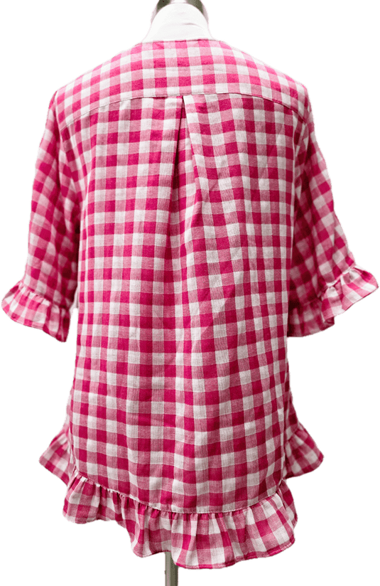 Corfu Womens Gingham Check Lipstick Pink