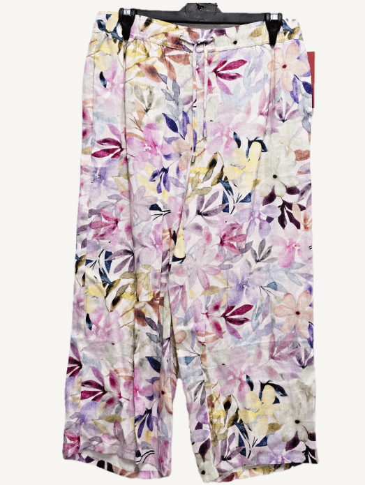 Load image into Gallery viewer, Corfu Womens 100% Linen Printed Pants - Delicate Blossom
