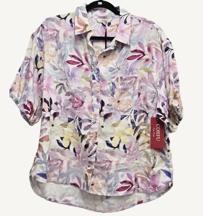 Load image into Gallery viewer, Corfu Womens 100% Linen Printed Delicate Blossom
