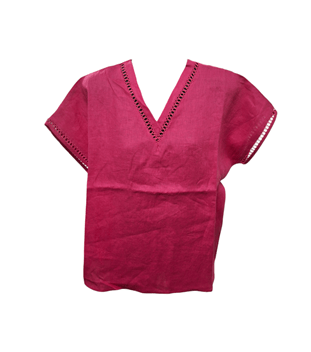 Corfu Womens Summer Linen Top - Gypsy Pink