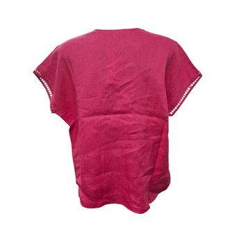 Corfu Womens Summer Linen Top - Gypsy Pink