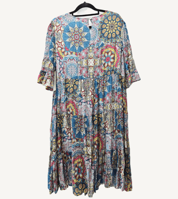 Load image into Gallery viewer, Corfu Womens Soft Print Dress - Sky
