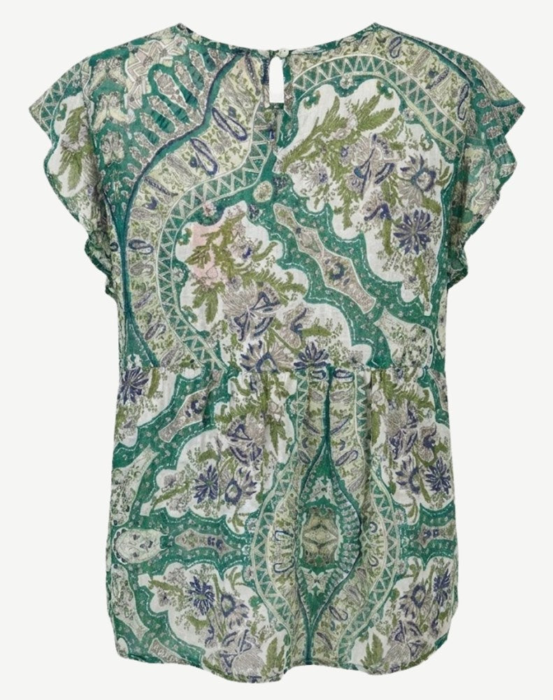 Load image into Gallery viewer, Corfu Womens Emerald Bay Printed Relaxed Fit Blouse
