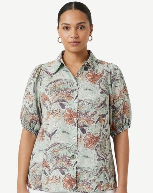 Corfu Womens Paisley Spice Soft Print Blouse
