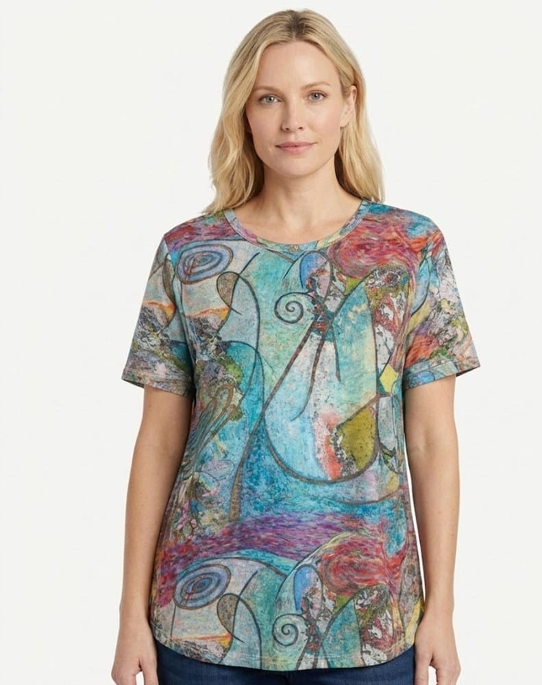 Load image into Gallery viewer, Corfu Womens Lucid Lines Summer Burnout Print Top
