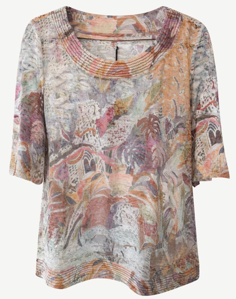 Load image into Gallery viewer, Corfu Womens Cotton Rich Burnout Jersey Top
