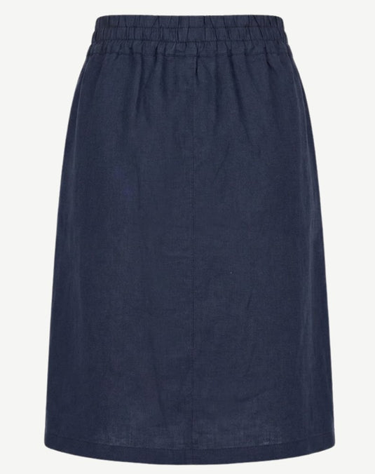 Corfu Womens Linen Breeze Skirt - Indigo