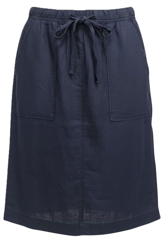 Corfu Womens Linen Breeze Skirt - Indigo