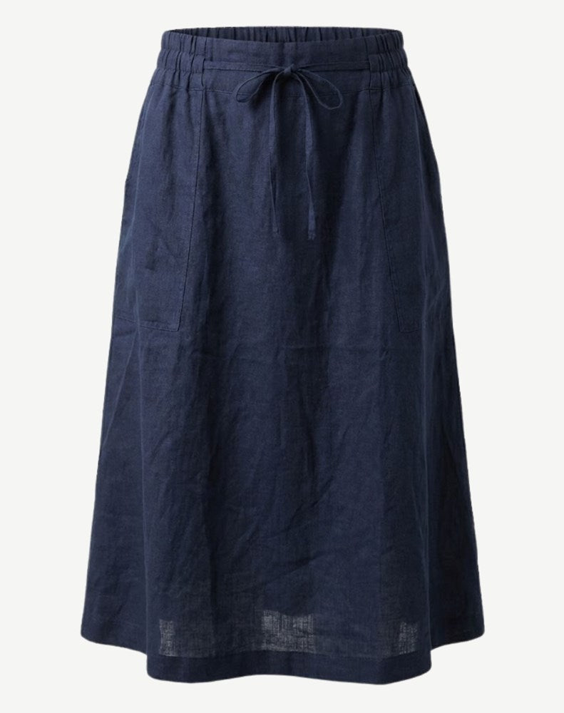 Load image into Gallery viewer, Corfu Womens Linen Breeze Skirt - Indigo
