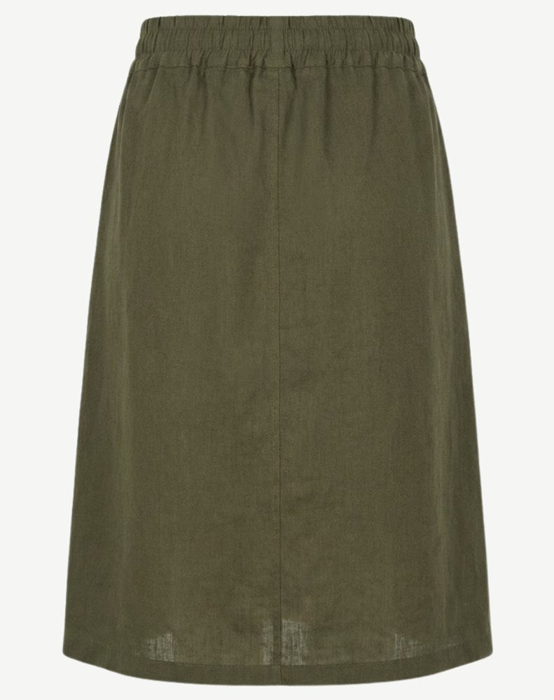 Load image into Gallery viewer, Corfu Womens Linen Breeze Skirt - Olive
